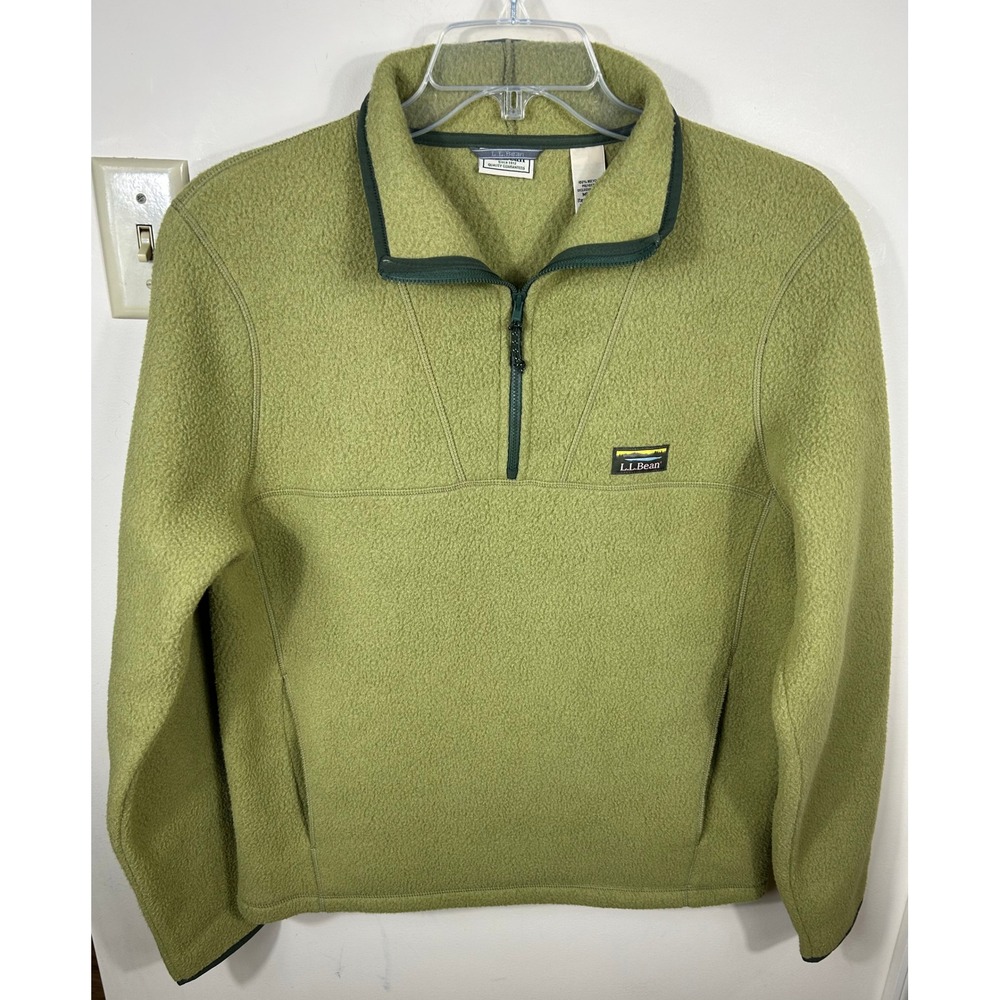 LL Bean Fleece Pullover Mens M Green Katahdin 1/4 Zip Gorpcore 511605 Outdoor